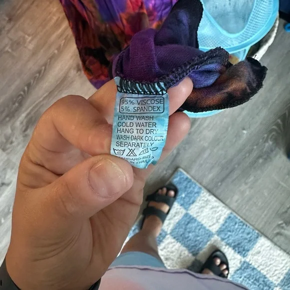 Kathmandu Purple and Black Tie-Dye Halter Dress - Picture 5 of 5